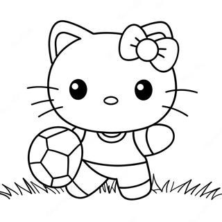 Hello Kitty Soccer Coloring Page | Hello Kitty Soccer 塗色頁