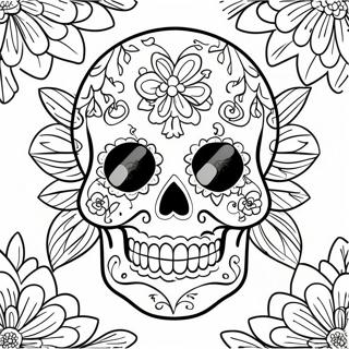 Day of the Dead Sugar Skull Coloring Page | Day of the Dead 塗色頁