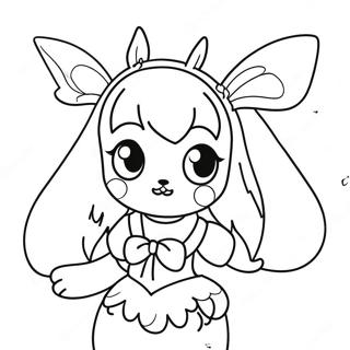 Anime Bunny Girl with Cute Ears Coloring Page | Anime Bunny Girl 塗色頁