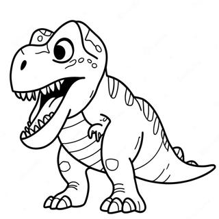 Ferocious T-Rex Roaring Coloring Page | Trex 塗色頁