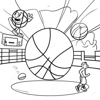 Exciting Basketball Game Coloring Page | Basketball 塗色頁