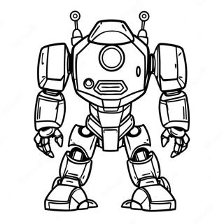 Futuristic Mech Robot Coloring Page | Mech 塗色頁