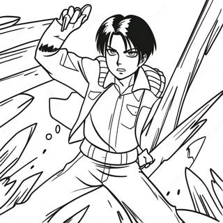 Levi Ackerman Attack on Titan Coloring Page | Levi Attack on Titan 塗色頁