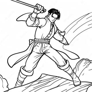 Levi in Dynamic Battle Pose Coloring Page | Levi Attack on Titan 塗色頁
