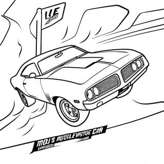 Classic Muscle Car Race Coloring Page | Fast and Furious Muscle Car 塗色頁