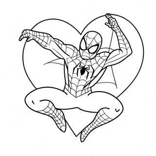Spiderman Valentine's Day Coloring Page | Spiderman Valentines 塗色頁
