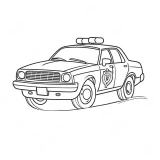 Fast Police Car in Action Coloring Page