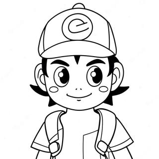 Ash Ketchum Coloring Page