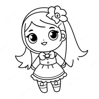 Pretty Girl Gacha Life Character Coloring Page | Pretty Girl Gacha Life 塗色頁