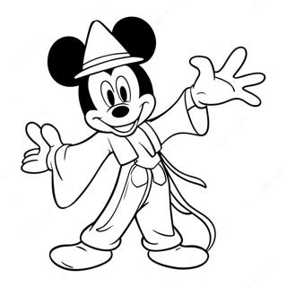 Sorcerer Mickey Coloring Page | Sorcerer Mickey 塗色頁