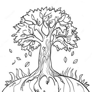 Fall Tree Coloring Page | Fall Tree 塗色頁