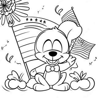 Disney 4th of July Celebration Coloring Page