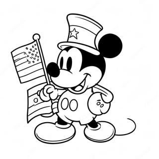 Mickey Mouse in Patriotic Outfit Coloring Page