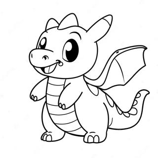 Cute Dragonite Flying Coloring Page | Dragonite 塗色頁