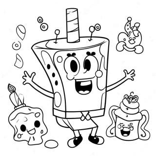 SpongeBob Birthday Coloring Page | SpongeBob Birthday 塗色頁
