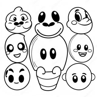 Happy Disney Emoji Characters Coloring Page | Disney Emoji 塗色頁