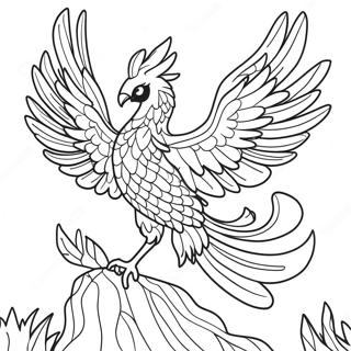 Mythical Phoenix Coloring Page | Mythical Phoenix 塗色頁