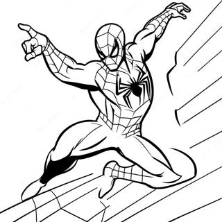 Spiderman 2099 Action Pose Coloring Page