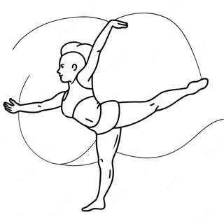 Flexible Gymnast Performing a Split Coloring Page | Gymnastics 塗色頁