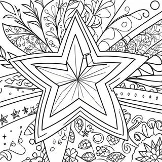 Sparkling Christmas Tree Star Coloring Page | Christmas Tree Star 塗色頁