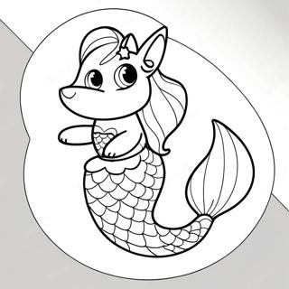 Mermaid Dog with Sparkling Tail Coloring Page | Mermaid Dog 塗色頁