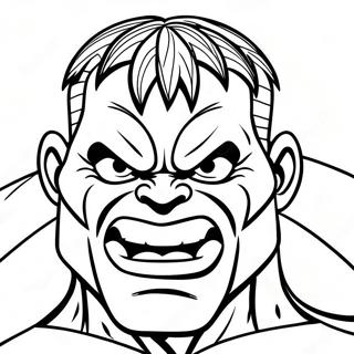 Angry Hulk Face Coloring Page | Hulk Face 塗色頁