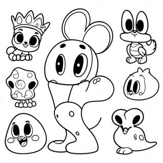 Cute Disney Doorables Characters Coloring Page | Disney Doorables 塗色頁