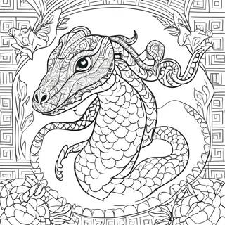 Obanai with Serpent Patterns Coloring Page | Obanai 塗色頁