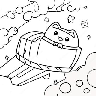 Nyan Cat Flying Through Space Coloring Page | Nyan Cat 塗色頁