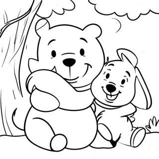 Winnie the Pooh with Friends Thanksgiving Coloring Page | Winnie the Pooh Thanksgiving 塗色頁