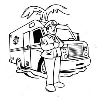 EMT Paramedic in Action Coloring Page | EMT 塗色頁