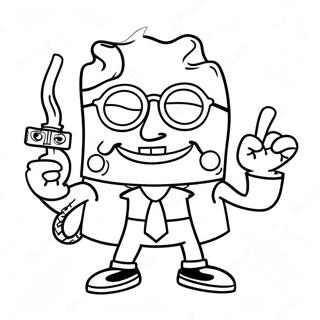 Cool Gangster SpongeBob with Sunglasses Coloring Page | Gangster SpongeBob 塗色頁