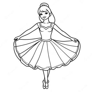 Barbie Ballerina in Graceful Pose Coloring Page | Barbie Ballerina 塗色頁