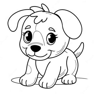 Playful Puppy Coloring Page | Cute Dog 塗色頁