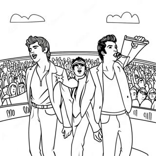 Colorful Jonas Brothers Concert Scene Coloring Page | Jonas Brothers 塗色頁