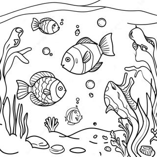 Underwater Ocean Scene Coloring Page | Underwater Ocean 塗色頁