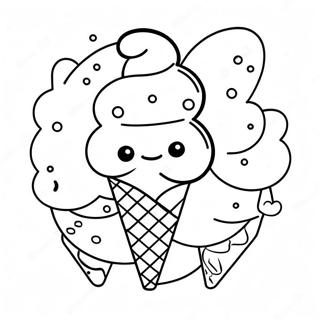 Rainbow Ice Cream Cone Coloring Page | Rainbow Ice Cream 塗色頁
