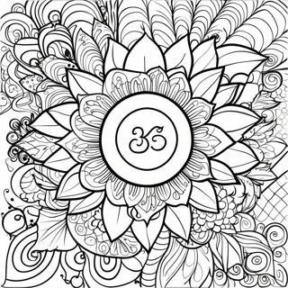 Bohemian Sunflower Mandala Coloring Page | Bohemian Sunflower for Adults 塗色頁