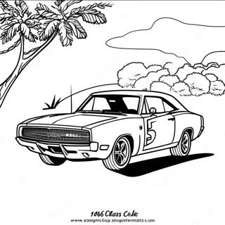1969 Dodge Charger Classic Muscle Car Coloring Page | 1969 Dodge Charger 塗色頁