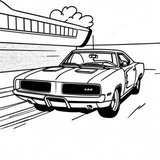 1969 Dodge Charger Racing Action Coloring Page | 1969 Dodge Charger 塗色頁