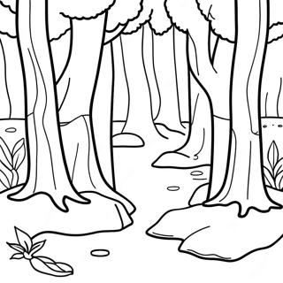 Forest Scene Coloring Page | Forest 塗色頁