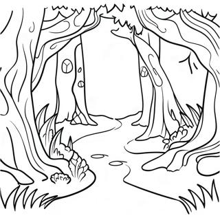 Magical Enchanted Forest Coloring Page | Forest 塗色頁