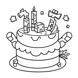Minecraft Birthday Cake Coloring Page | Minecraft Birthday 塗色頁