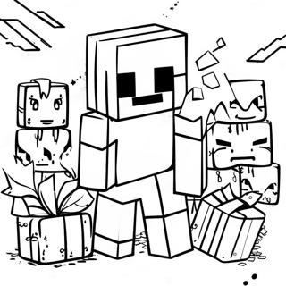 Minecraft Creeper Birthday Party Coloring Page | Minecraft Birthday 塗色頁