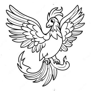 Phoenix Rising from Flames Coloring Page