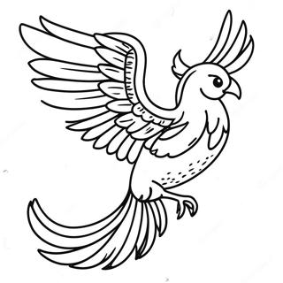 Majestic Phoenix in Flight Coloring Page