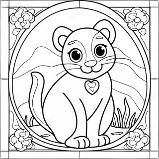 Colorful Animal Stained Glass Window Coloring Page | Animal Stained Glass 塗色頁
