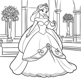 Elegant Disney Princess Wedding Coloring Page | Disney Wedding 塗色頁