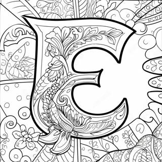 Letter E Coloring Page | Letter E 塗色頁