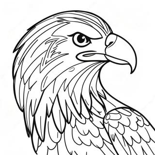 Eagle with Elegant Feathers Coloring Page | Letter E 塗色頁